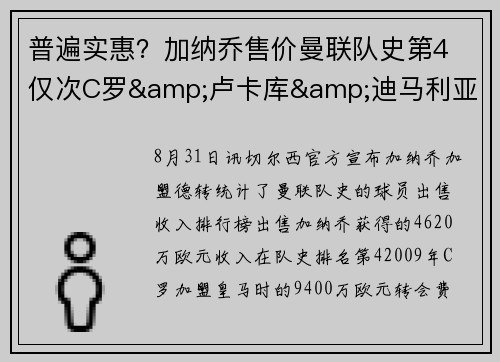 普遍实惠？加纳乔售价曼联队史第4 仅次C罗&卢卡库&迪马利亚